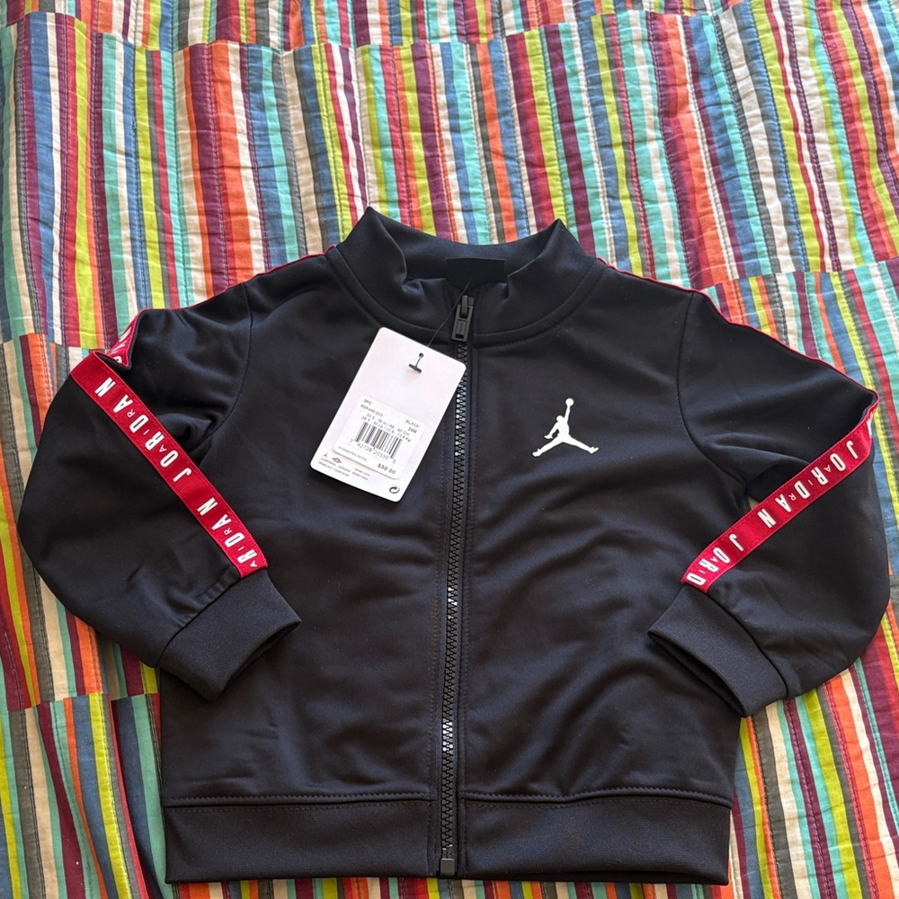 Jordan Black Jacket with Red and White Details nwt  24 months